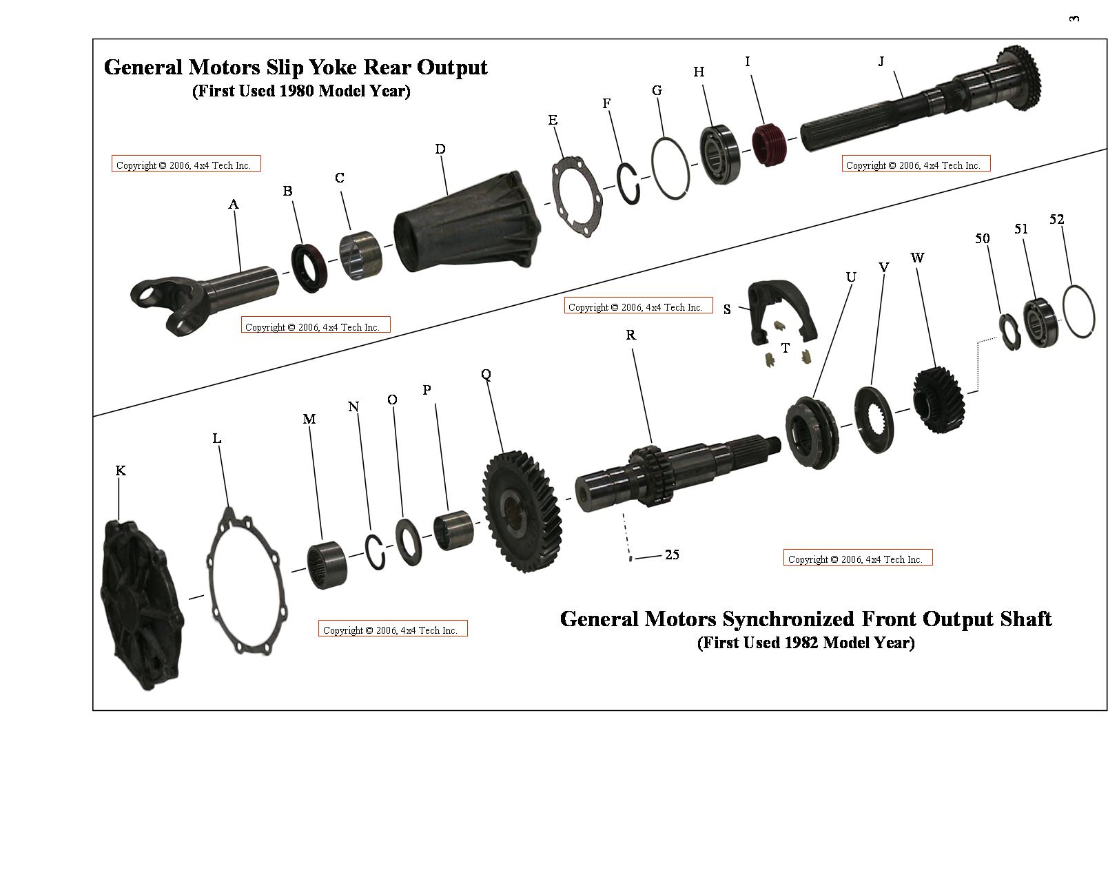 New Process NP205 Transfer Case Parts